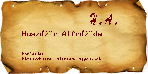 Huszár Alfréda névjegykártya
